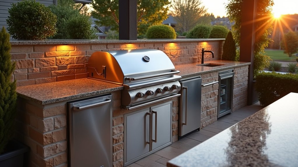 built in grill and cold storage