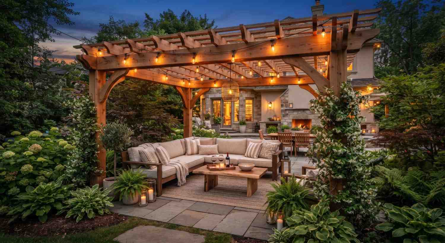 Pergola over an outdoor kitchen run